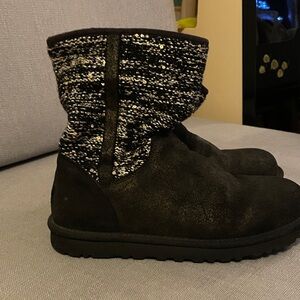 UGG Black and Gold Sequin Winter Boots
